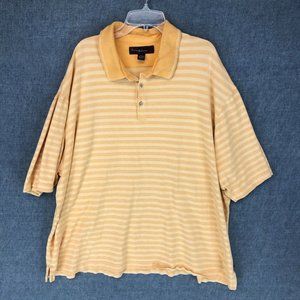Tommy Bahama Golf Polo Shirt XXL 2XL Short Sleeve Silk Blend Embossed Palm Mens